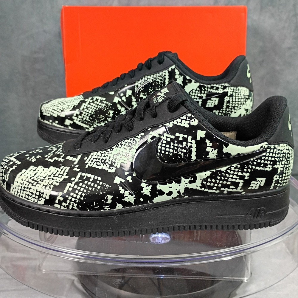 Nike Air Force 1 Low 07 QS Snakeskin Black Barely Volt AJ3664-300 Mens 12